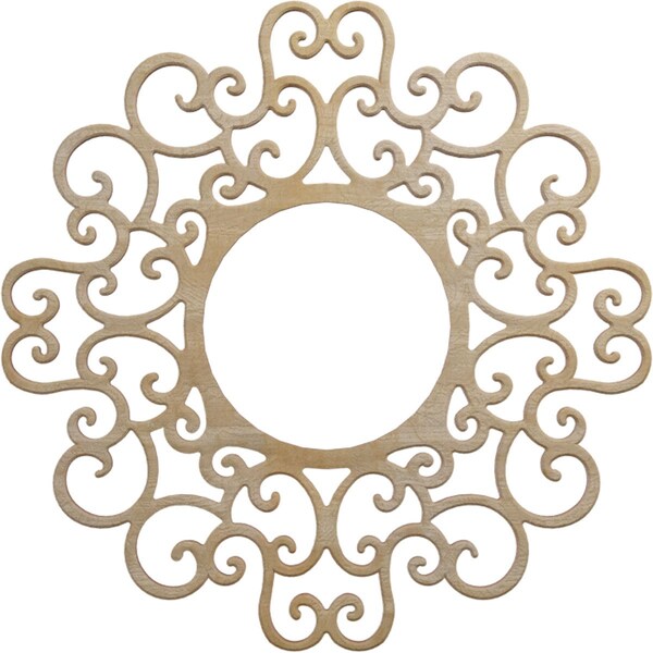 Ekena Millwork Reims Wood Fretwork Pierced Ceiling Medallion, Birch, 18"OD x 6 7/8"ID x 1/4"T CMWP18X18X0250REBI - main